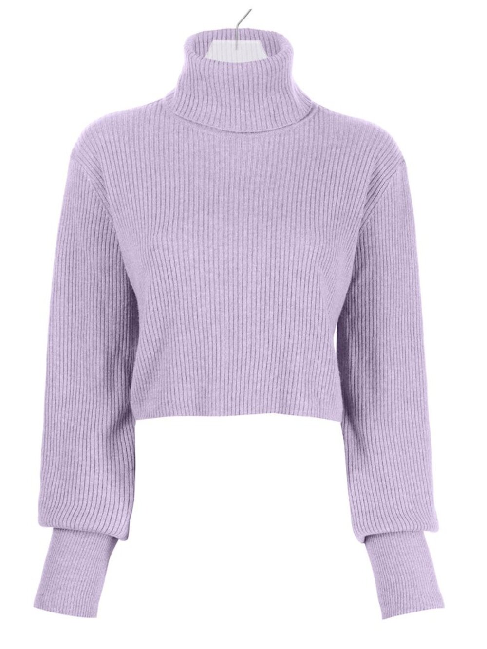Reformation Luisa Women's Crop Cashmere Turtleneck Sweater Pale Lavender Size M